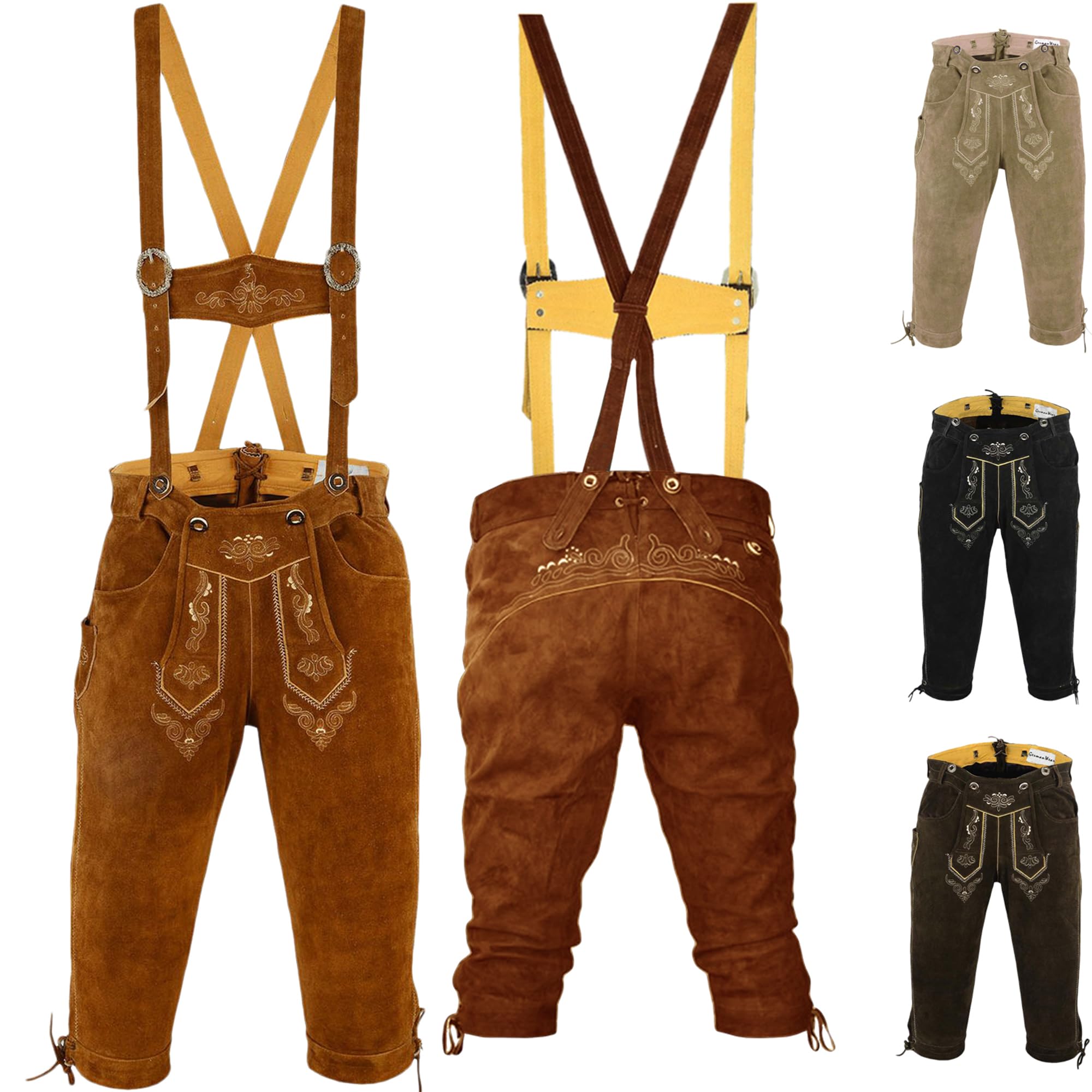  Deutsche Trachtenlederhosen mit Hosenträger für Erwachsene zum Trachtenfest
| Trachten Lederhose Kniebundhose mit Hosen