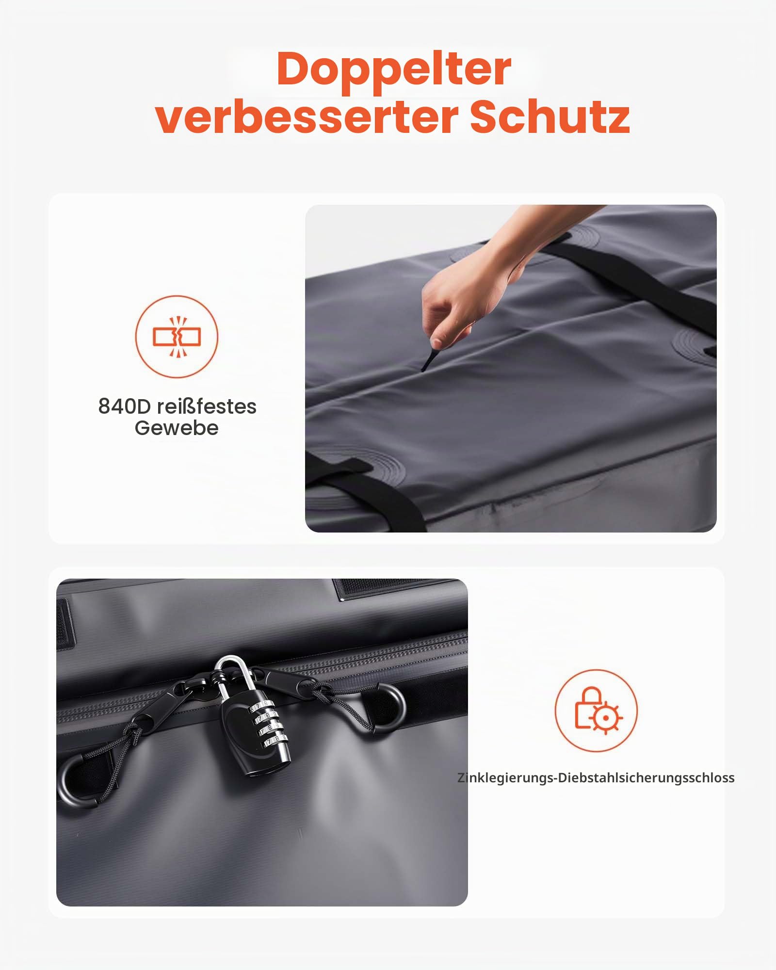 VEVOR Gepäckträgertasche für Anhängerkupplung aus wasserdichtes 840D-PVC (0,71 m³), Gepäcktasche zur Aufbewahrung auf der Ladefläche von Lkws mit verstärkten Gurten für PKW SUVs Vans Schwarz