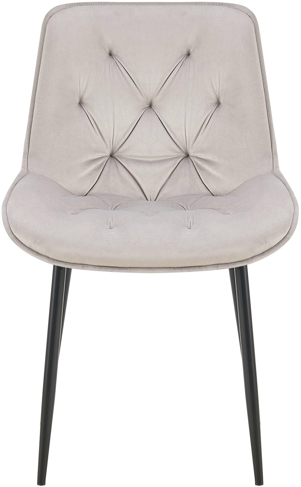 CLP Silla De Comedor Wallace De Terciopelo I Butaca De Salón con Base Metálica De 4 Patas I Silla De Cocina Elegante Color:Gris