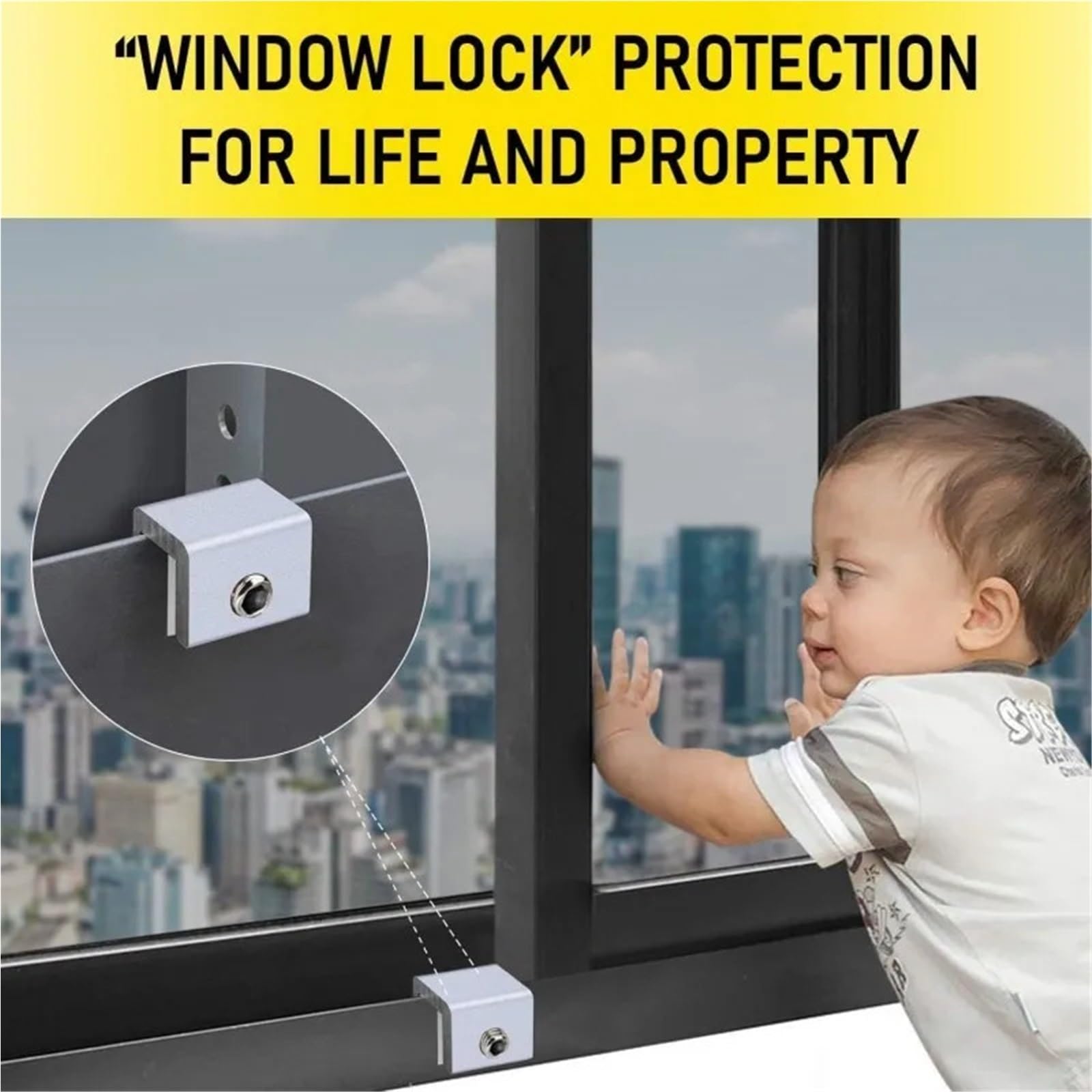 10 Stück Fenstersicherungsstopper Aluminiumlegierung Schiebefenster Diebstahlsicherung Fensterschiebetür Sicherheitstürschloss Für Zuhause(Double hole,8 Set)