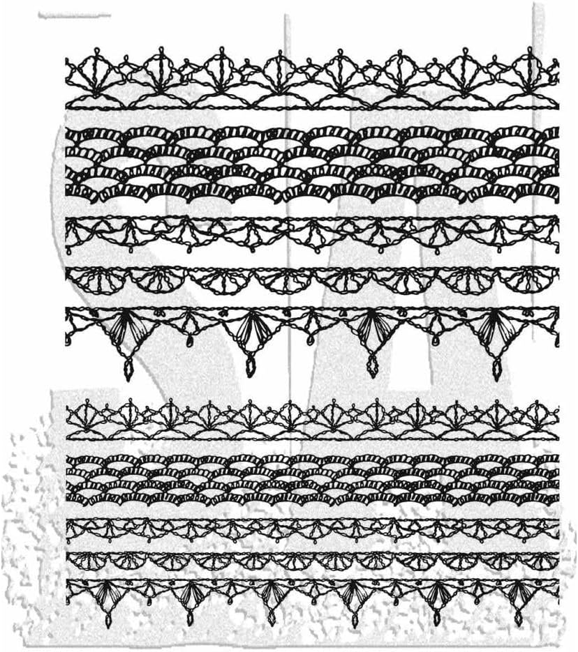 Tim Holtz Cling Stamps 7"X8.5" - Crochet Trims