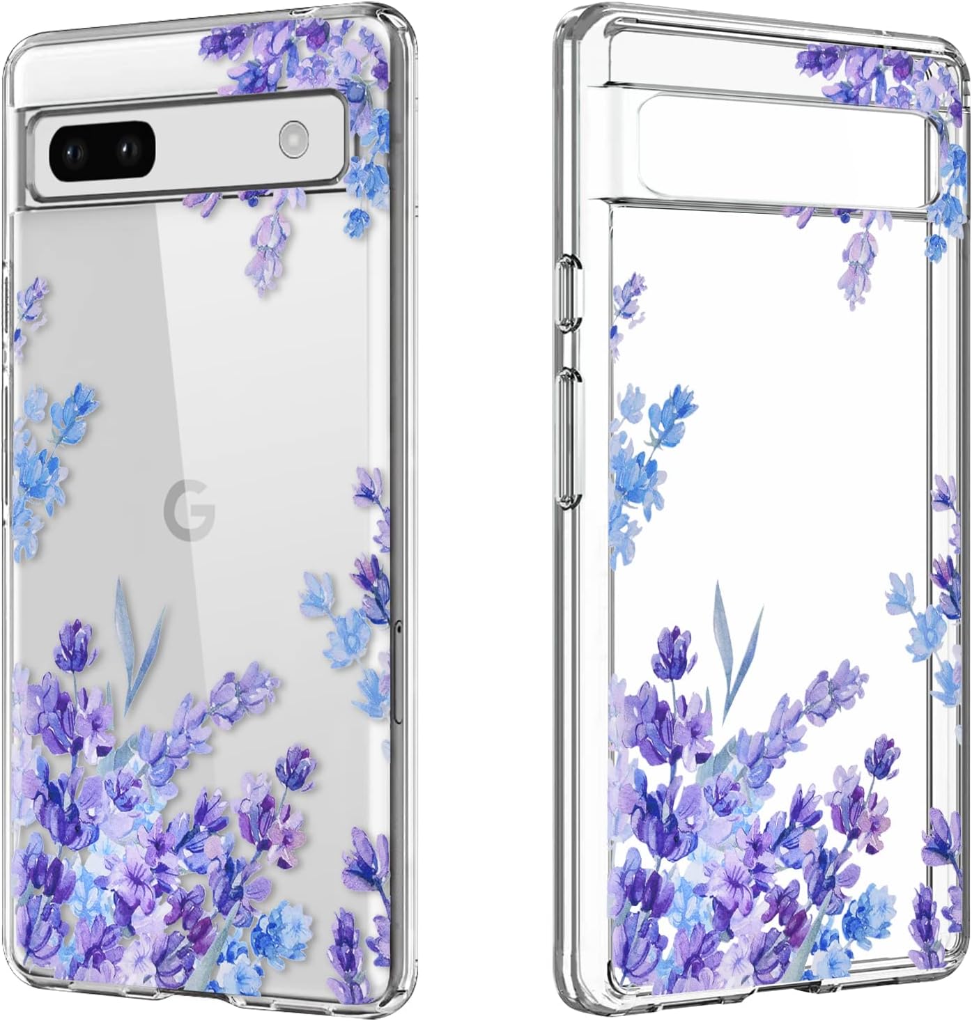 Flora Flower Phone Case for Google Pixel 7A 6.1INCH with Purple Lavender Design for Women Girls