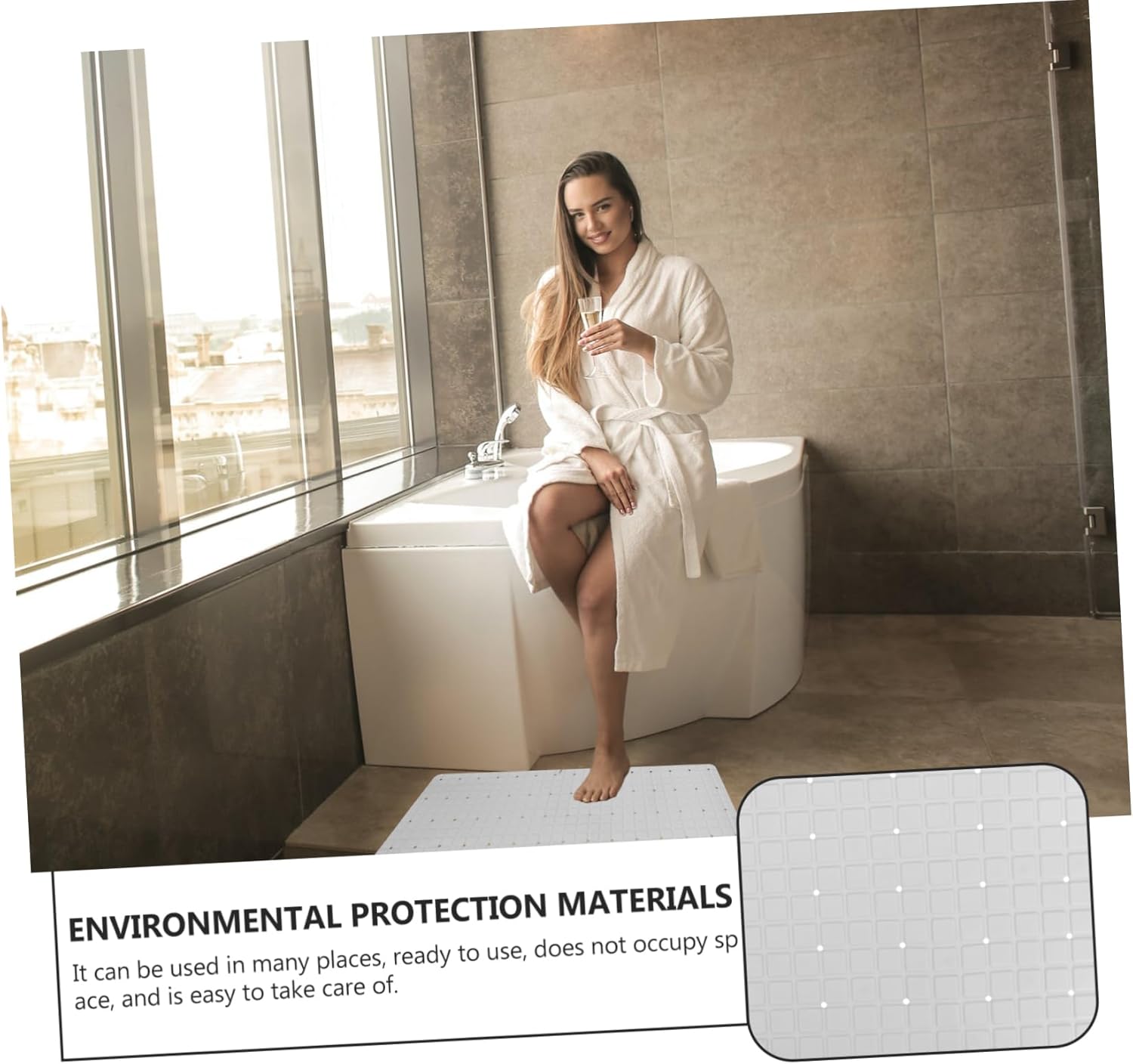 1pc Non-Skid Bathroom Mat Cups Hollow Splicing Material for Shower Toilet and Kitchen