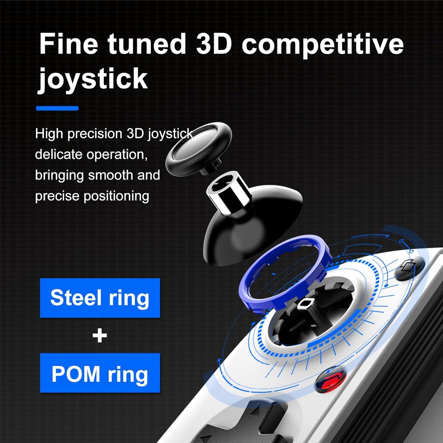 Controller di gioco retrattile wireless per Switch/iOS/Android/PC/Tablet, Gamepad wireless con joystick effetto Hall/trigger Hall, con turbo/giroscopio a 6 assi/vibrazione (Bianco con ventola)