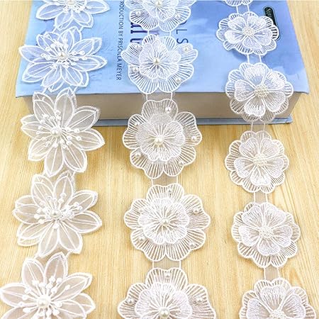 Amazon Onkemu Diy 刺繍 アップリケ アクセサリー 刺繍パッチ 花 モチーフ レース ワッペン アイロン おしゃれ レース花柄ワッペン アップリケ 白い花 レース アイロン ワッペン 布用シール 刺繍セット 手作り 補修布 花型レース 工芸品の装飾 結婚式の装飾 3点セット