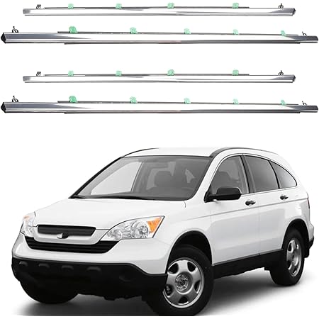 Guarnizione Esterna Per Porte E Finestrini Auto Honda CR-V 2007-2011 - Set 4 Pezzi, Nero/Argento - Foto 2