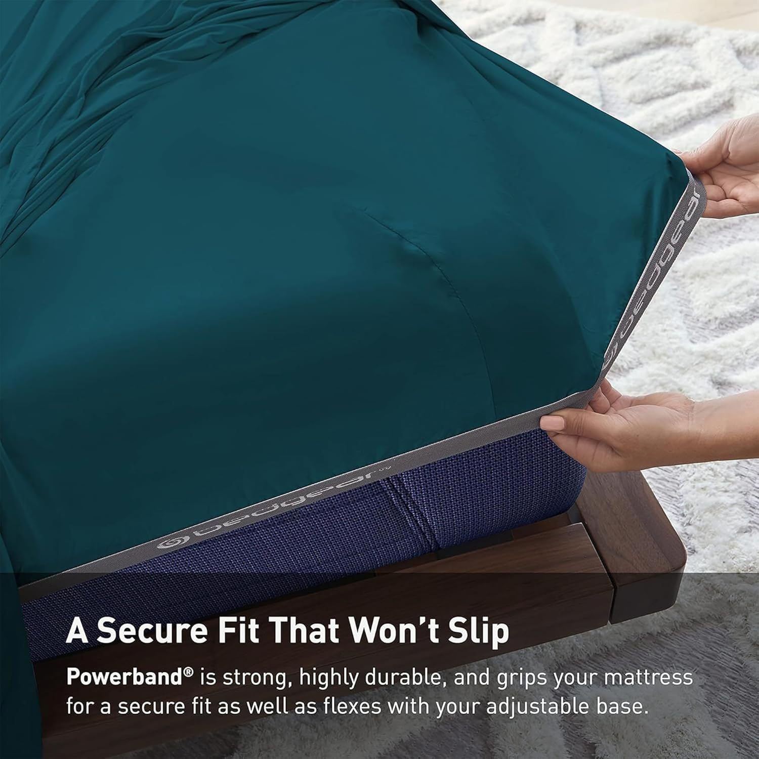 Bedgear Hyper-Cotton Bed Sheet Set – Breathable, Cooling, Quick-Drying, Soft Bedding – Fitted Sheet, Flat Sheet, 2 Pillowcases – 60% Rayon from Bamboo, 40% Cotton Blend Bed Sheets, Queen, Deep Teal