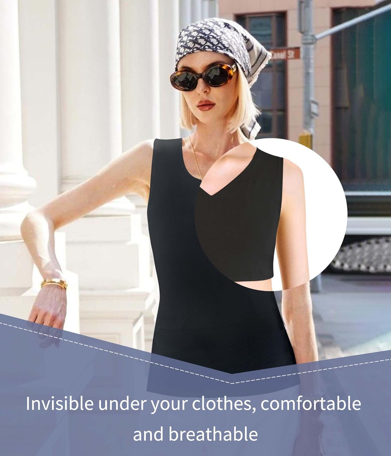 LEINIDINA Chest Binder for Transgender FTM LGBT Elastic Band V Neck Binder Bras for Women Tomboy Tank Top - Image 6