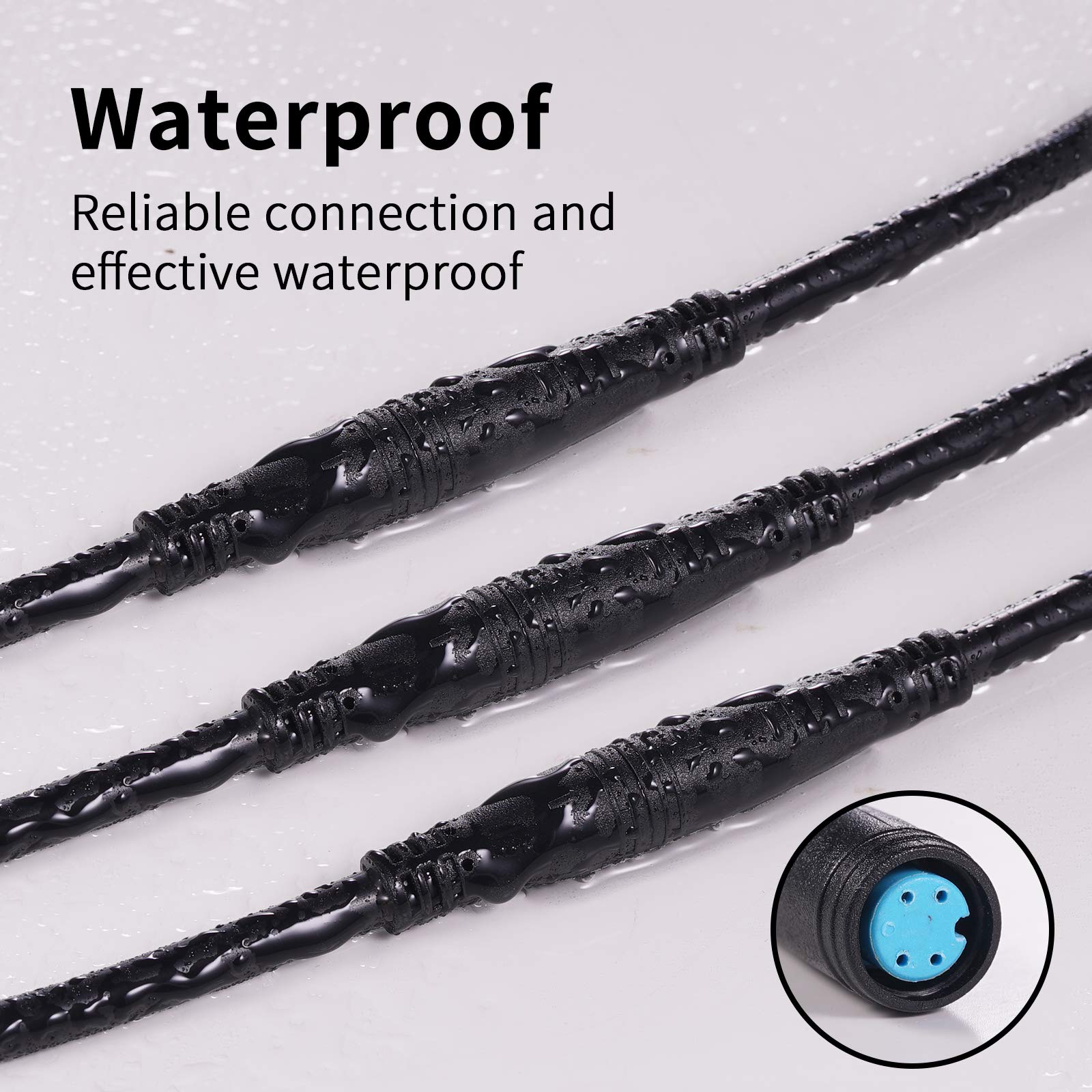 baluoqi Extension Cable 4Pin Waterproof Plug Female to Male Works for Electric Bicycle Light/Throttle/Ebrake/Display Ebike Parts Extend Wire(4pin - Image 3