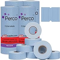 Vista 14 de Perco Etiquetas amarillas de 2 líneas, 8 rollos, 1 manga, 6,000 etiquetas de precio en blanco y fecha para pistolas Perco de 2 líneas de precio
