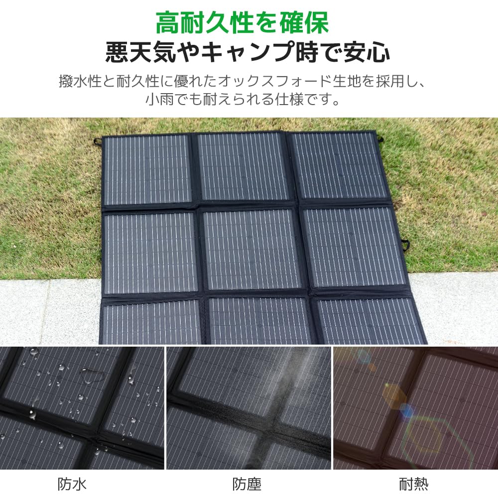 Amazon | LVYUAN ソーラーパネル 200W 23.6V 折りたたみ式 PET 転換率