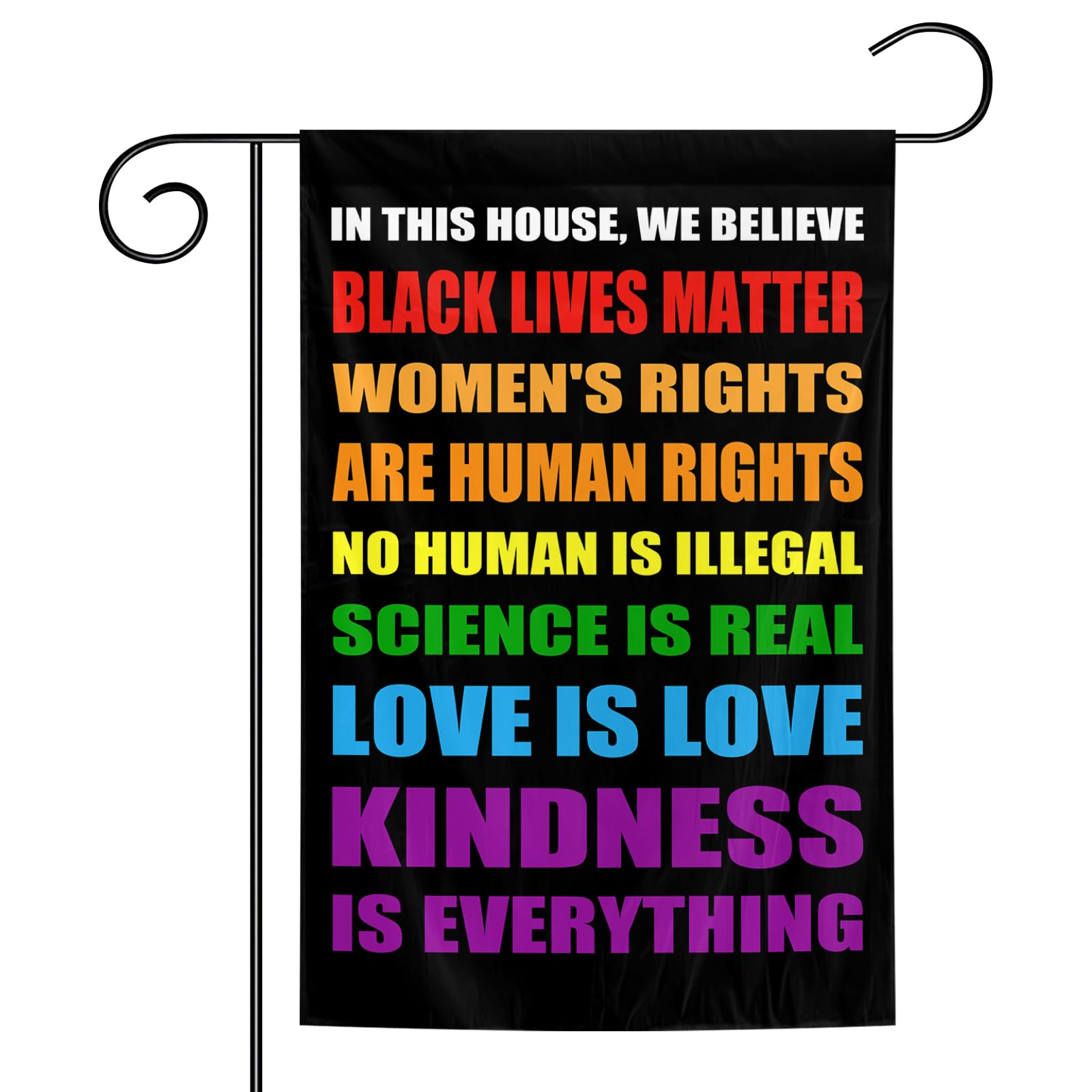 Pride Garden Flag 12x18 Inch In This House We Believe Black Lives Matter Equal friendly Indoor and Outdoor Home Living Garden Decorate(Equality Flag)