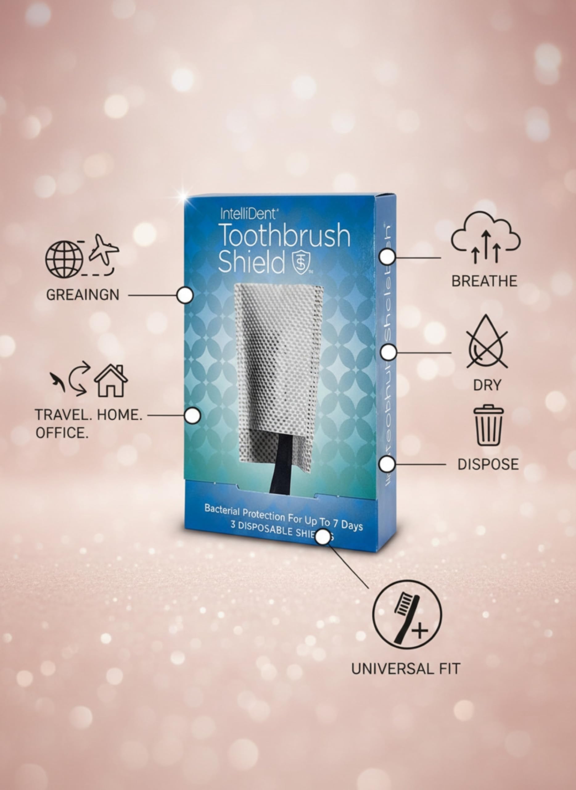 Intellident Protectores de cepillo de dientes, tapas para cabeza de cepillo de dientes, transpirables, de secado rápido y desechables, perfectas para viajes, hogar y oficina, 20 unidades (paquete de