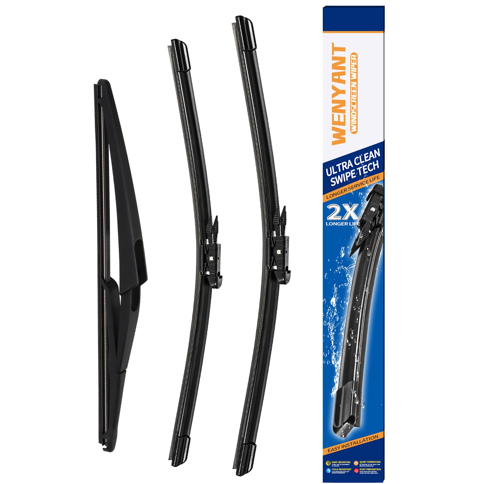 Wenyant Windshield Wiper Blades for My Car Original Equipment Automotive Replacement Compatible with Subaru Crosstrek Impreza 2018~2021 Front and Rear Wiper Blades Set - 26"/16"/12"(Set of 3) — view 15