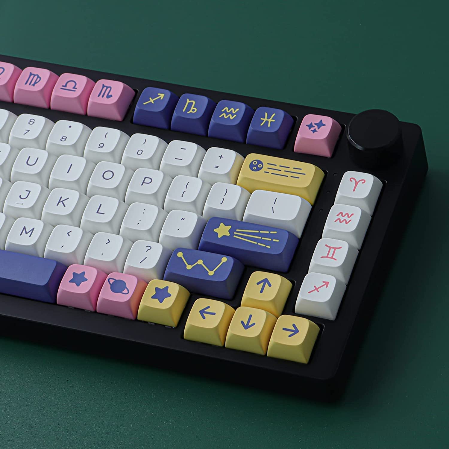 JOMKIZ nasadki na klawisze, 132 klawisze zestaw nasadek klawiszy z PBT barwnik sublimacyjny XDA nasadki na klawisze profilowe do klawiatury mechanicznej Cherry MX Switch