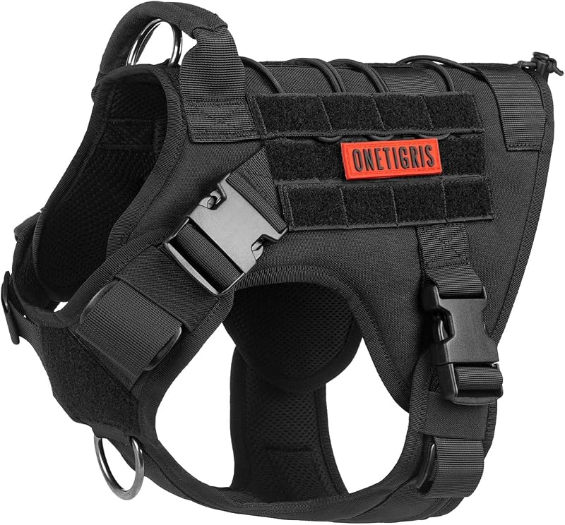 Peitoral Vest Tático para Cães OneTigris com Nylon 1000D e Sistema MOLLE GBX03