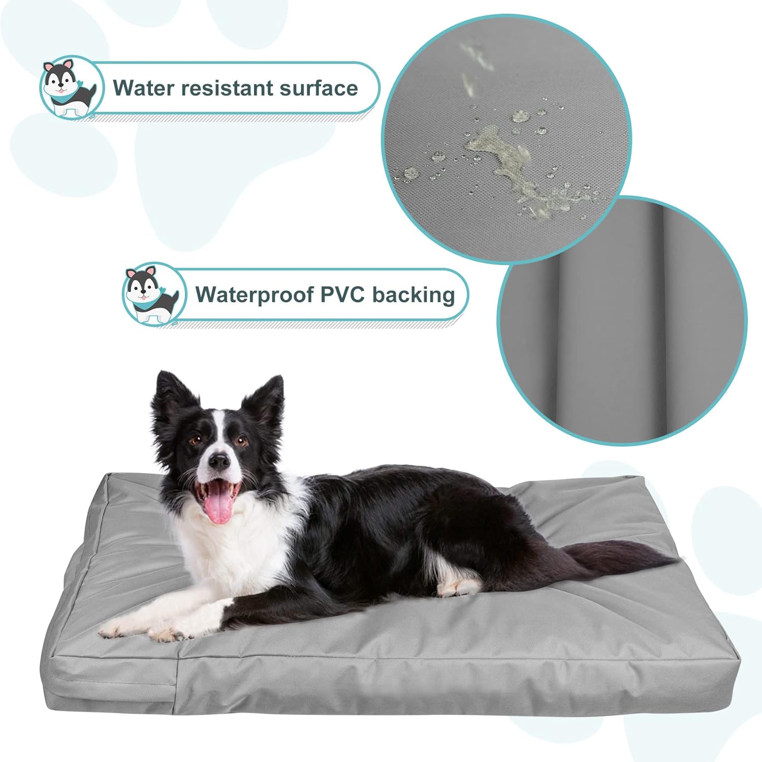 Explore Land 54 inch Gray Dog Crate Cover Bundle with 53 inch Dog Bed Cover