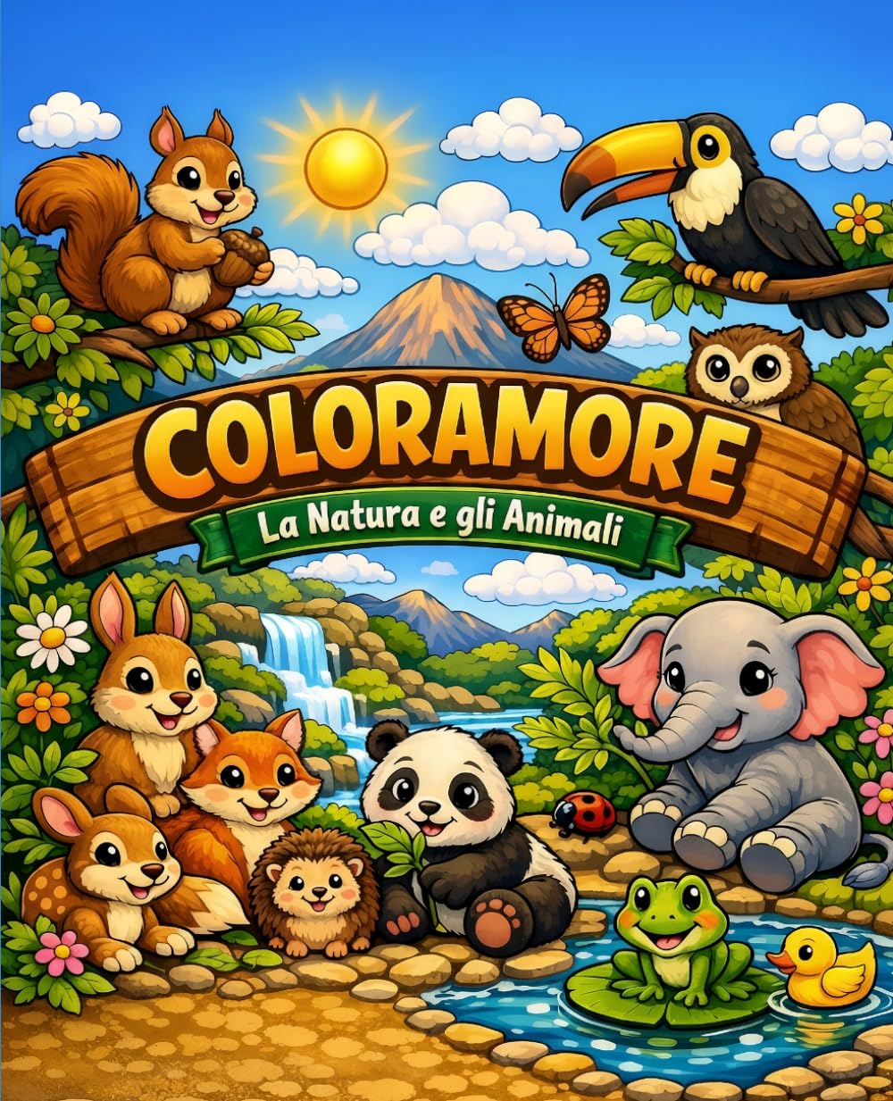 Coloramore - la natura e gli animali: Disegni da colorare (Coloramore - Libri da colorare per bambini – fantasia, creatività e amore per il colore)