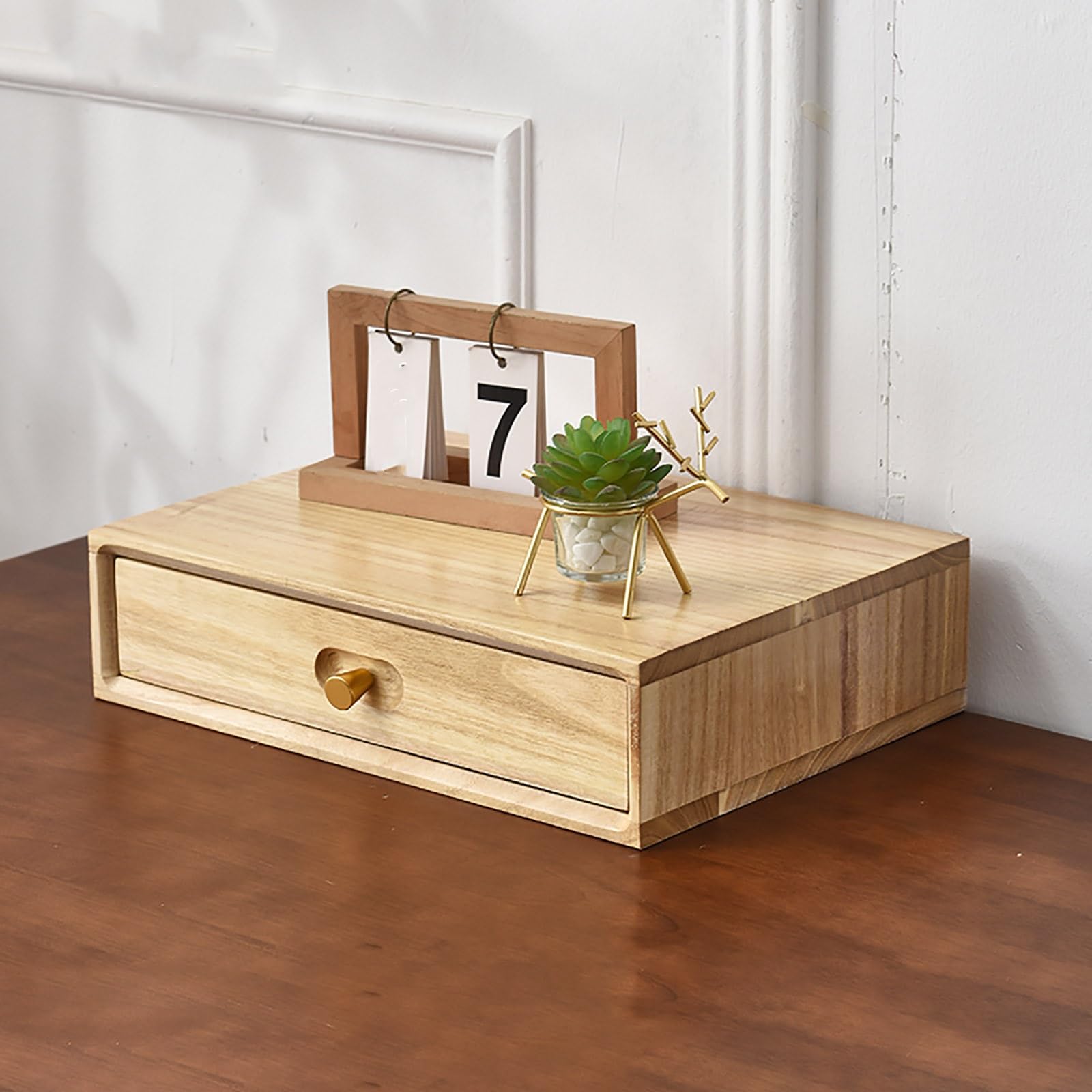 Wooden Desk Box,Multi-Layer Drawer Cabinet For Office & Home,Stylish Functional Design,Heavy-Duty Capacity,Perfect For Workspace Storage Solution,Holzfarbe-1 layer