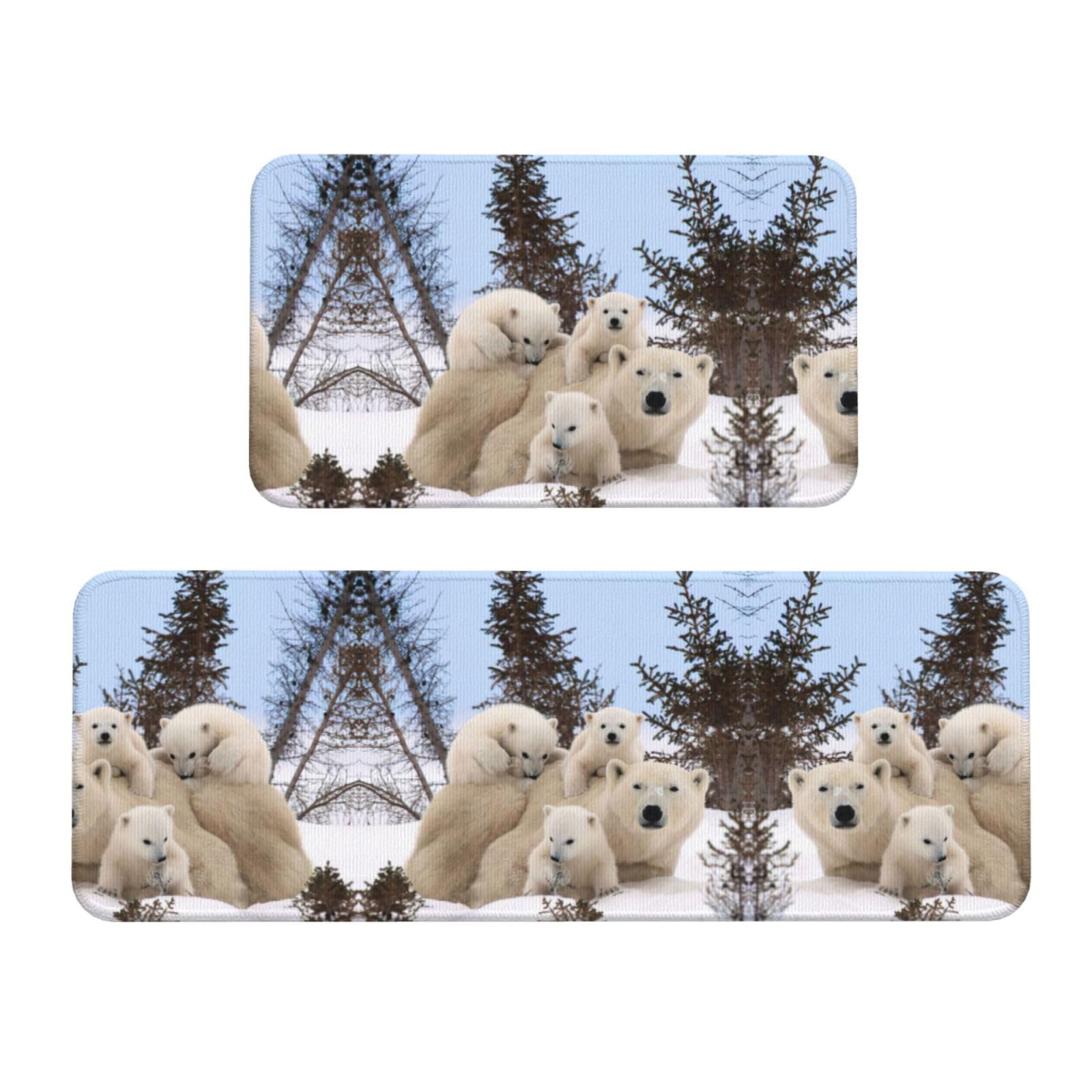 Tapetes de cocina de oso polar EdWal, alfombras impermeables de chef para piso de oficinas