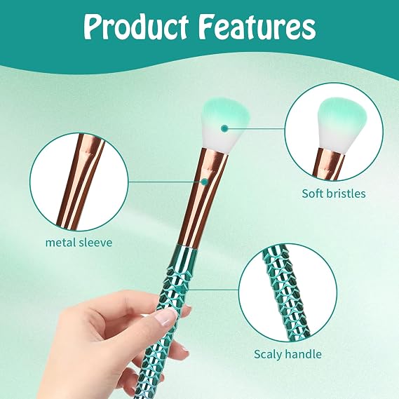 Makeup Brush Set 10Pcs Eye Makeup Brushes, Eyeshadow Concealer Eyeliner Brow Blending Brush Tool