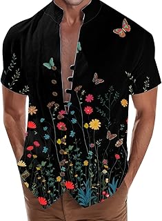 Linen Shirts Men Regular Fit Shirts Tee Tops for Men Casual Long/Short/Sleeveless Sleeve T-Shirts for Men Silk Casual Shirts Summer Autumn Shirts for Men Outdoor Formal Shirts Tee Shirts for Men