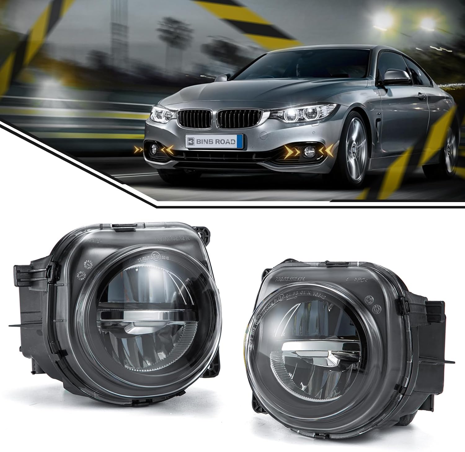 Front Left+Right LED Fog Light Lamp 63177311293 63177311294 Compatible with BMW 528i 535i 550i Hybrid 5 F10 F07 2012-2017