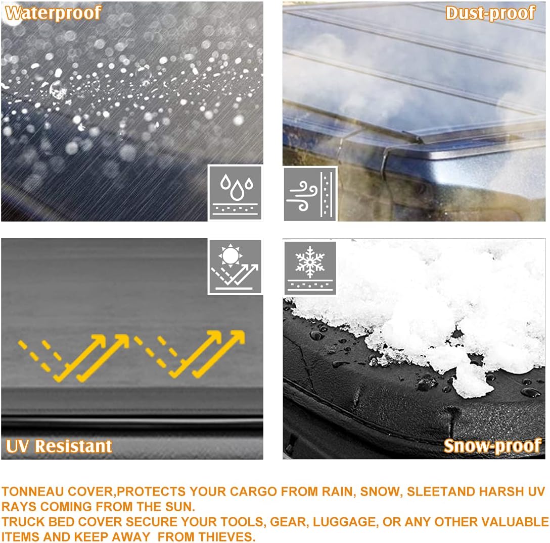 Vinyl Soft Tri-Fold Truck Bed Tonneau Cover Compatible with 99-07 Chevy Silverado/GMC Sierra 6.5Ft Fleetside Bed