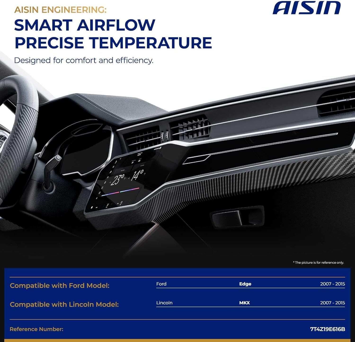 AISIN AFTERMARKET BDAGM-00188 Main HVAC Heater Blend Door Actuator - Compatible with Ford Edge 2007-2015, Lincoln MKX 2007-2015 - Temperature Control Actuator