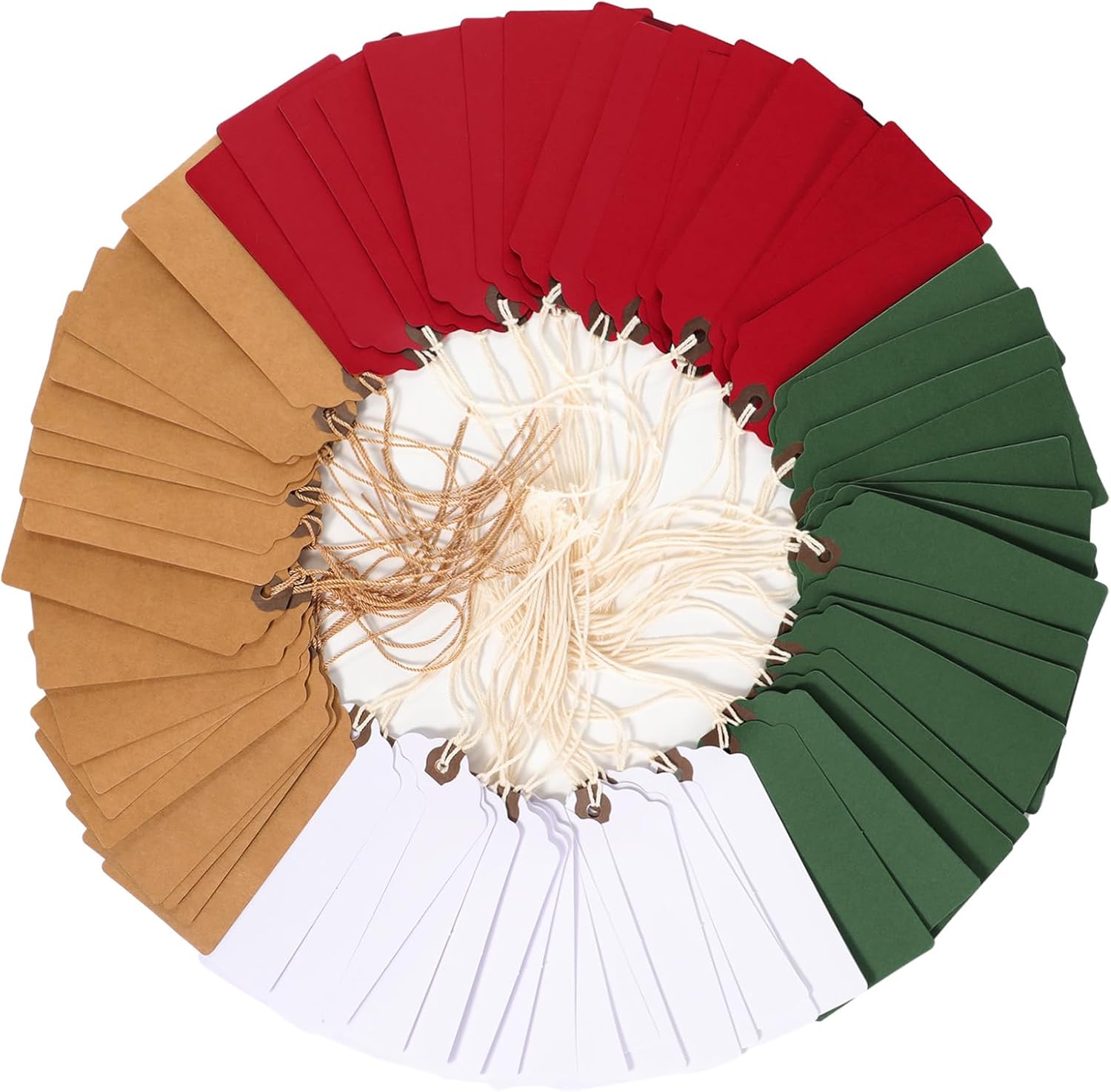 Outus 60 Pcs Blank Large Paper Gift Tags, Christmas Colors, 4 3/4" X 2 3/8" image 3