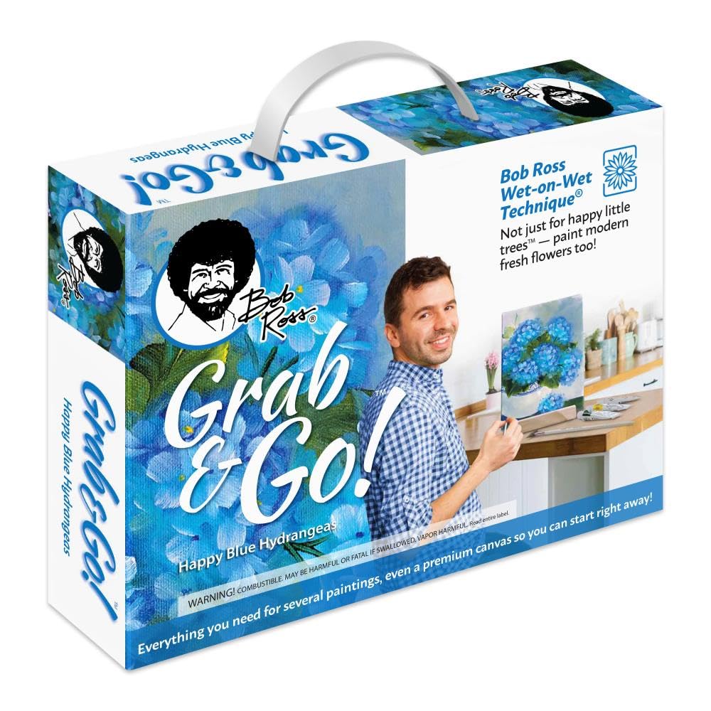 Bob Ross Grab & Go Painting Kit Happy Blue Hydrangeas