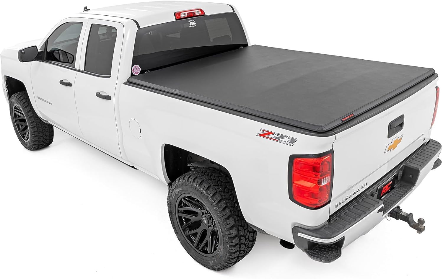 Rough Country Soft TriFold Truck Bed Cover, Truck Tonneau
