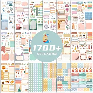 Joyberg 1700+ Planner Stickers - 24 Calendar Stickers Per Pack for Women to Add Colour and Interest to Your Schedule