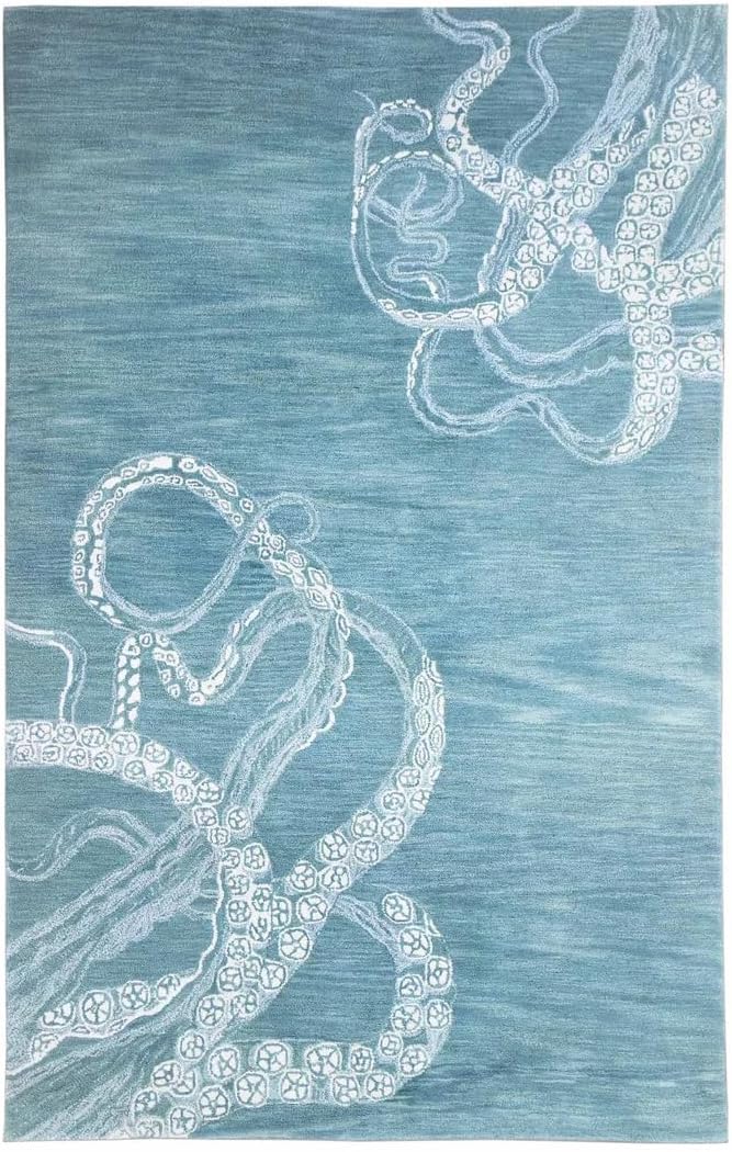 Octopus RedHandmade Tufted Wool Area Rug and Carpet Living Room