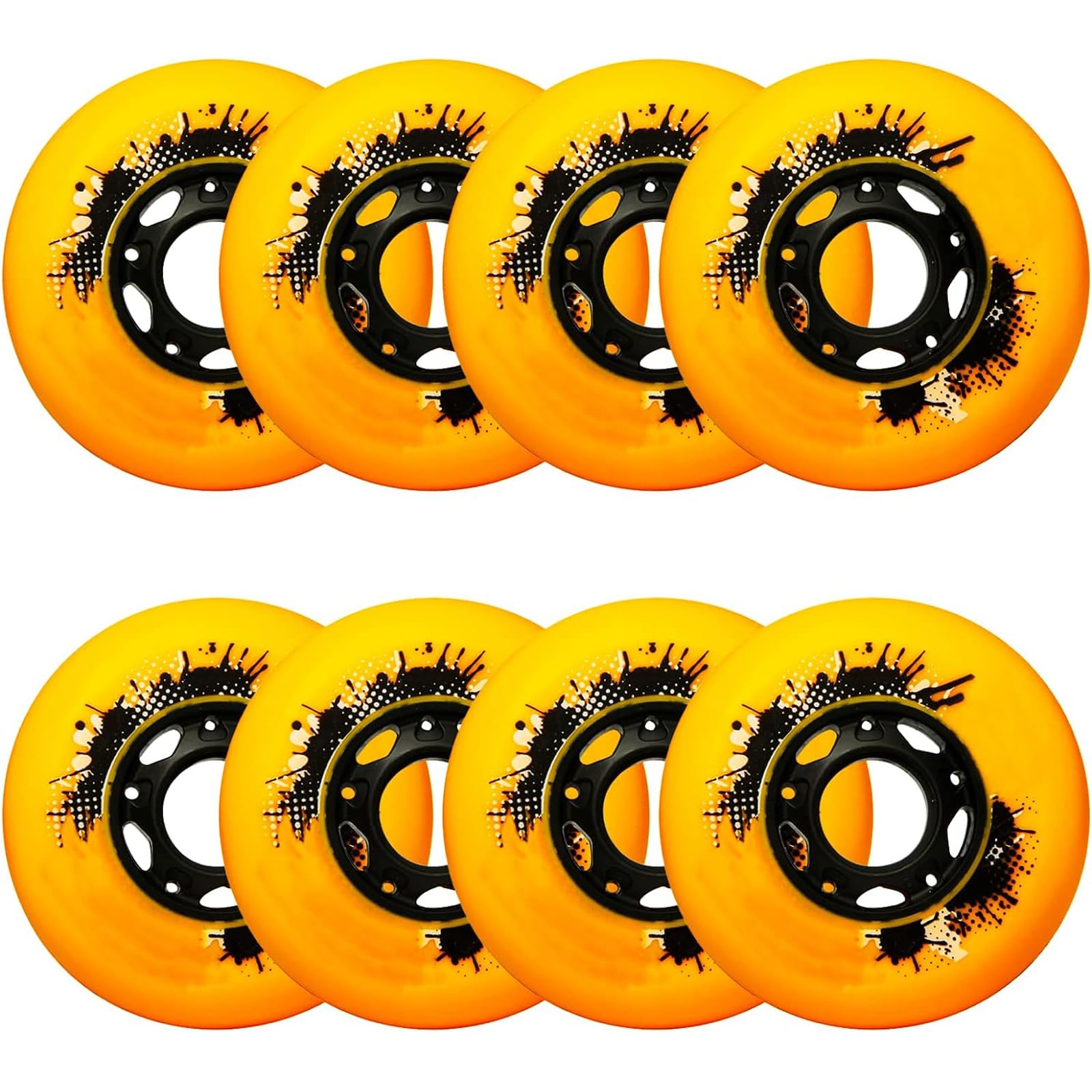 SFQEVHRZ Inline Skate Wheels Replacement, Inline Skate Replacement Wheels 72Mm/ 76Mm/ 78Mm Outdoor 8-Pack 92A Roller Skating Wheels Suitable for Brake Wheels(Unique Colour,76mm)