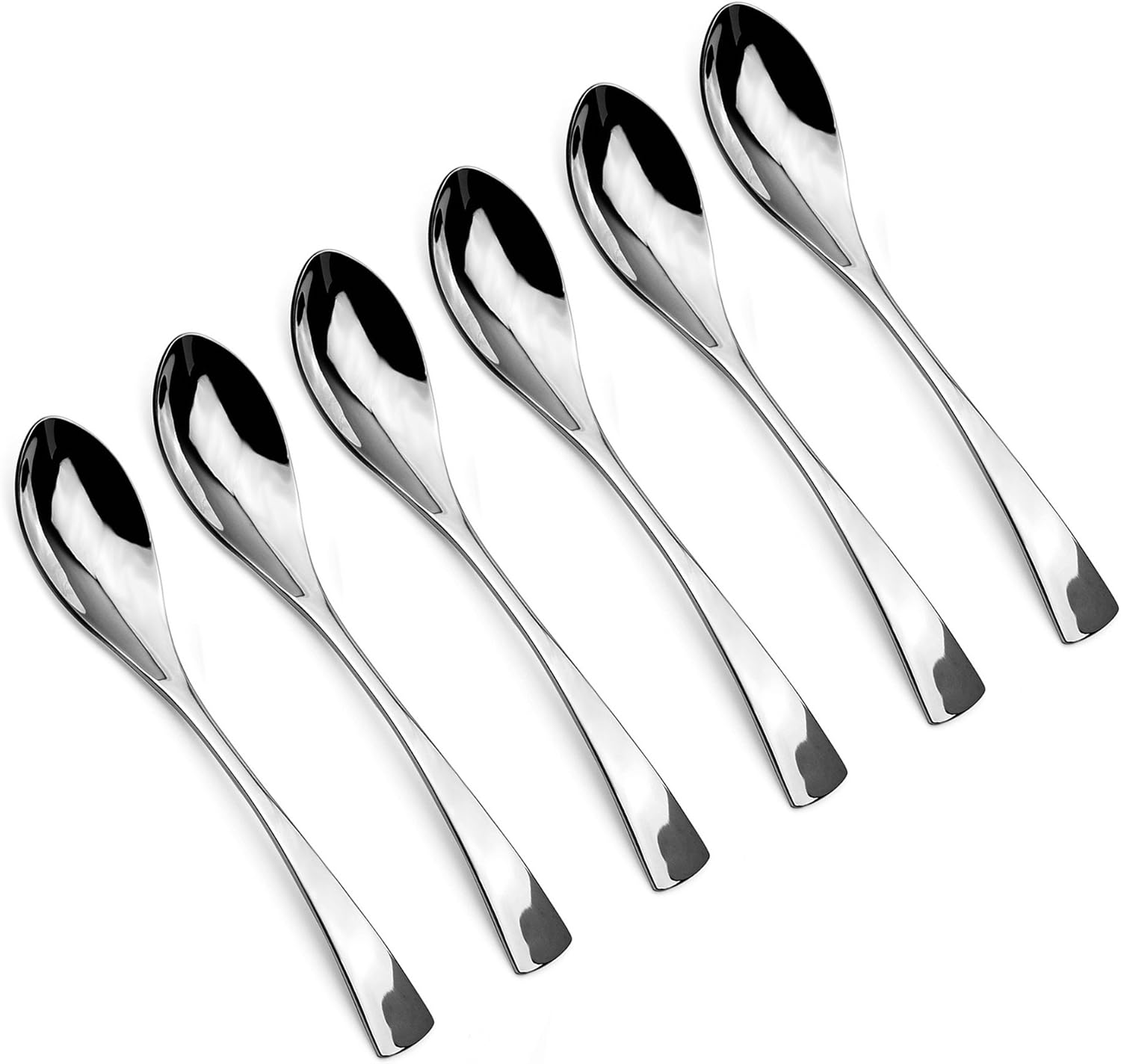 8 Inches 18/10 Stainless Steel Dessert Spoon, Mirror Finished Black, Set of 6