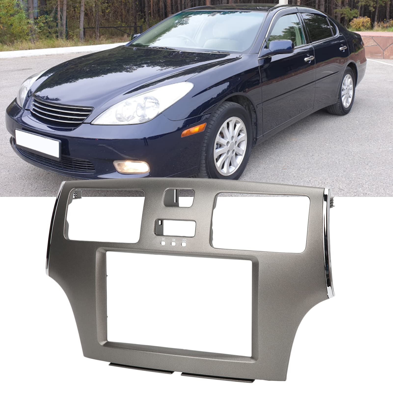 Marco de panel de salpicadero de radio de coche 2 Din compatible con Windom ES300 2008 embellecedor de montaje en tablero estéreo ABS negro