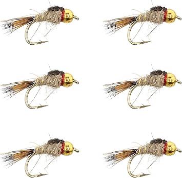 Wild Water Fly Fishing Nymph Flies, Size 10-14 for Trout Qty. 6