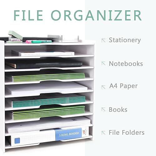 Miniatura 2 de SONGWAY Organizador de Archivos para Escritorio - Soporte de Documentos de 9 Niveles Amplio, Estante de Almacenamiento para Cartas y Correo,