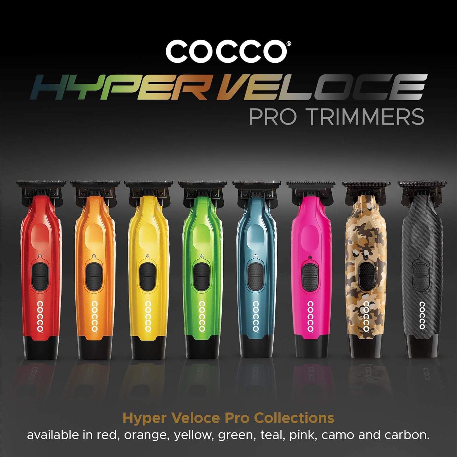 Cocco Hyper Veloce Pro Trimmer, Digital Gap Graphene Blade Edger, High-Torque Brushless BLDC Motor, Cordless, All-Metal Design, Lithium-Ion Battery, Charging Base Included (Carbon Fiber)