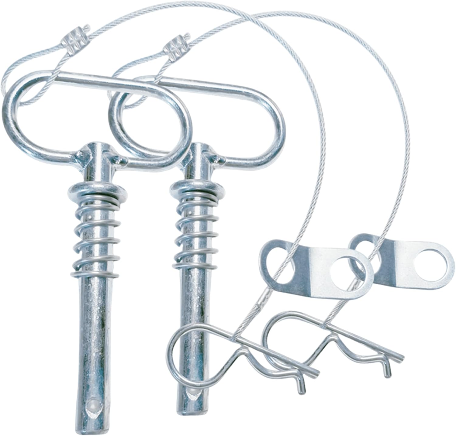 1/2 x 5 1/2 Inch Heavy Duty Steel Hitch Pin Set ,Cotter Pin with Drop Cam &Spring Grip Lanyard Included,Accessories for Tractors (2Pack)