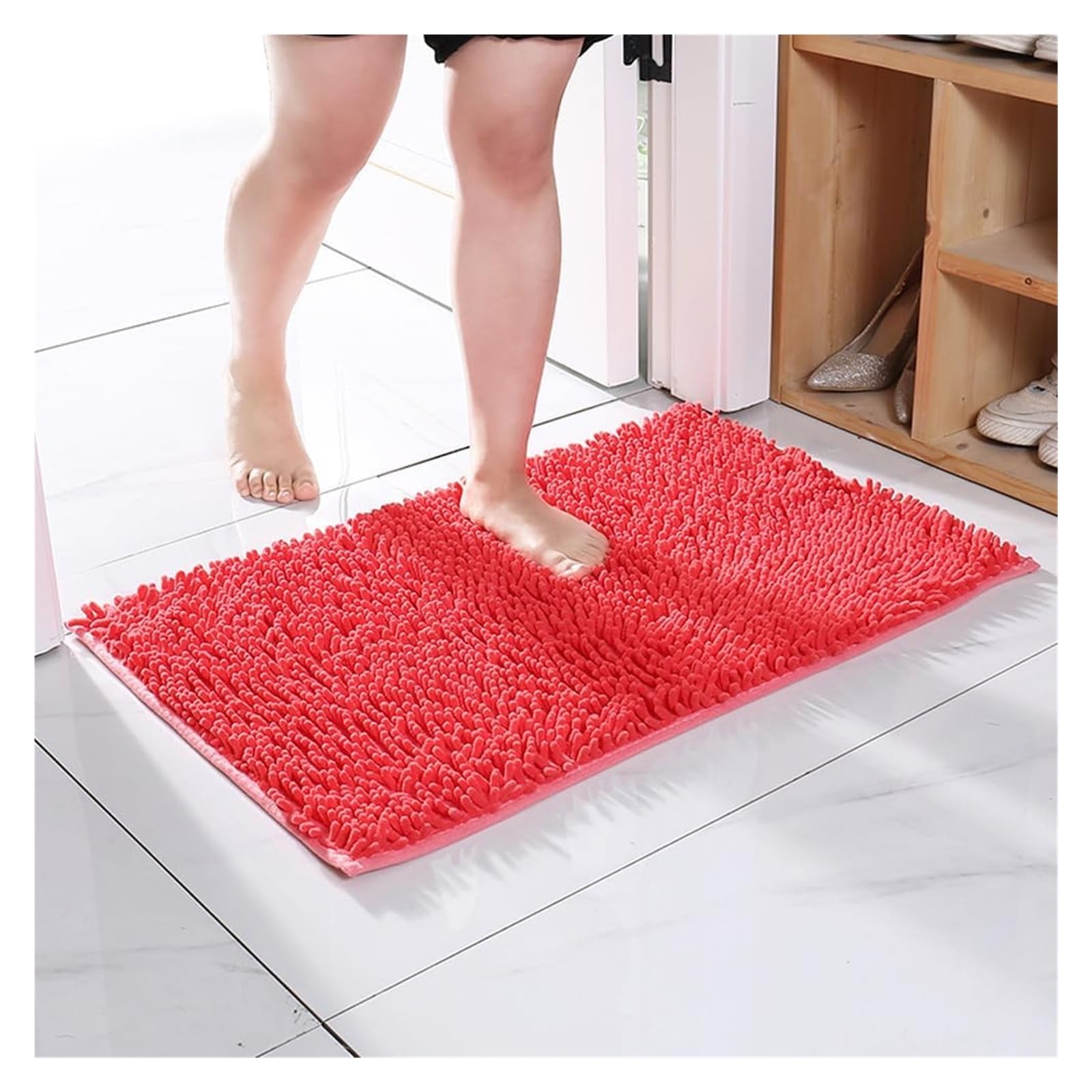 Alfombrilla de baño, alfombrilla de baño de microfibra antideslizante, alfombrilla de chenilla for ducha de baño, alfombrilla de baño peluda súper absorbente, alfombrilla de baño antimoho, alfombra de
