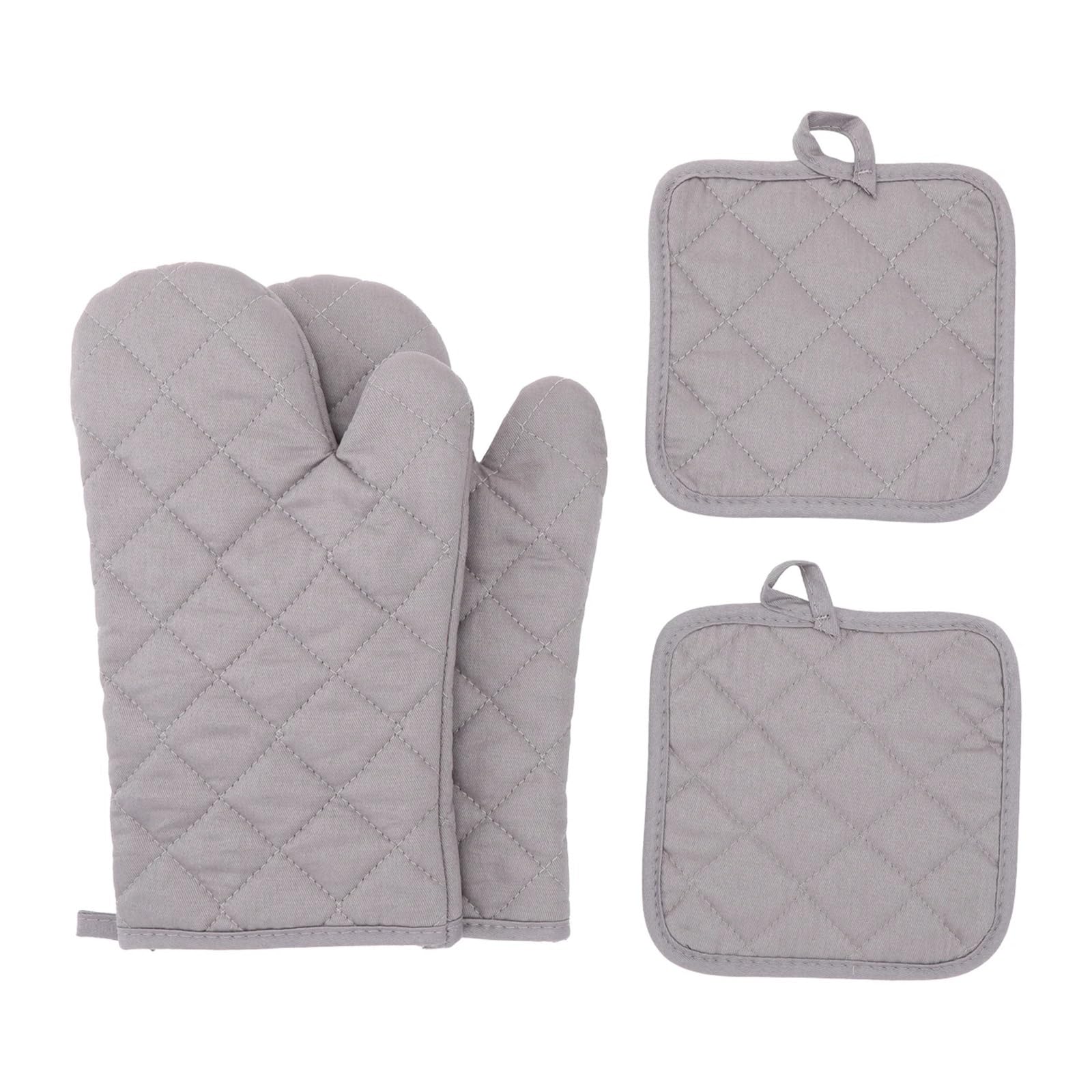 MRKU Guantes para Hornear, Guantes de Cocina para Horno, Juego de Cuatro Piezas, aislantes, Resistentes al Calor, para microondas y Utensilios de Cocina.