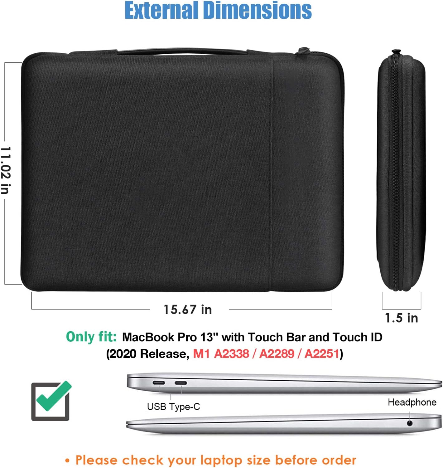 Blасk Frіdау Clеаrаnсе ProCase MacBook Pro 13 Inch Grey Hard Shell Case (M1 A2338/ A2289/ A2251) + Black Sleeve Bag, Compatible with 2020 Released MacBook Pro New 13-inch Model M1 A2338/ A2289/ A2251 -Grey+ Black