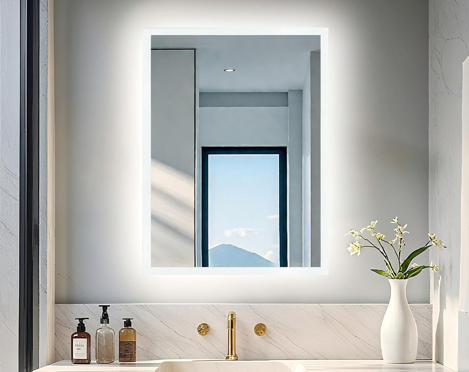 LUVODI Bathroom LED Mirror Backlit: Rectangular Vanity Mirror 24x32 inches