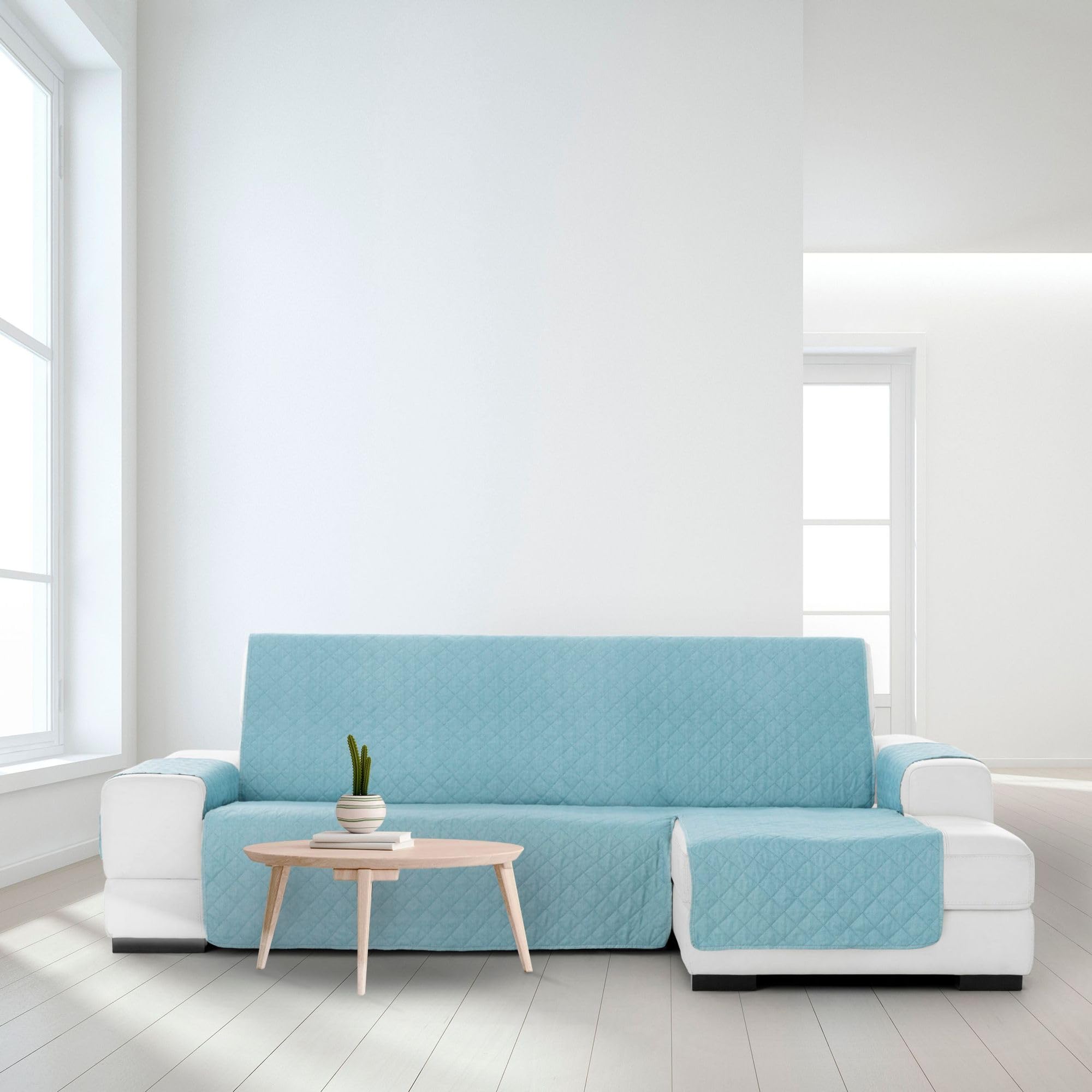 ECOMMERC3 | Funda Sofá Chaiselong Extra Derecha Acolchada y Antideslizante – Funda Sofá Chaiselongue Turquesa Protección Completa, Confort y Estilo en Diseño Ajustable y Lavable