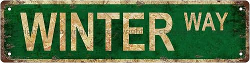 WINTER WAY TIME Metal Tin Street Sign Bar Cafe Garage Cave Home Room Wall Bathro