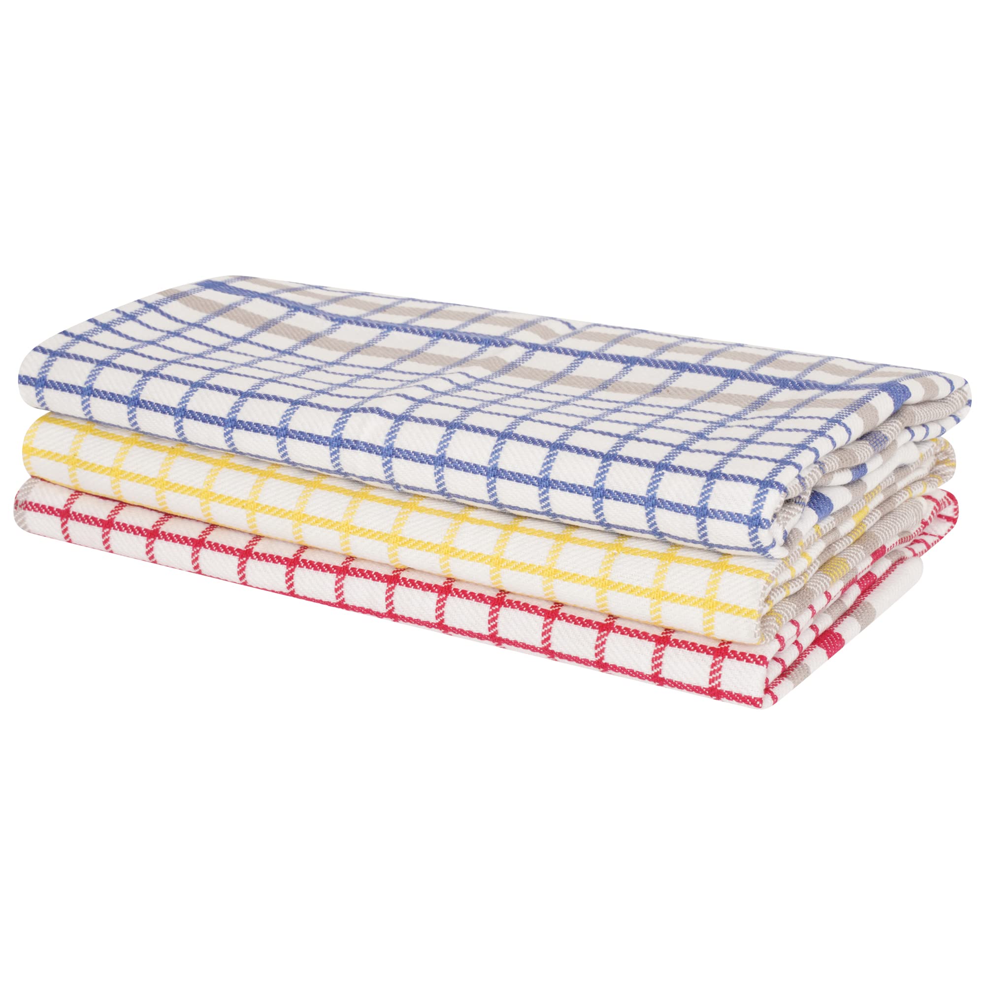 clicktostyle Classic Pack of 2 100% Cotton Tea Towels Set Kitchen Dish Cloths Mirror Cleaning Drying 50x70cm