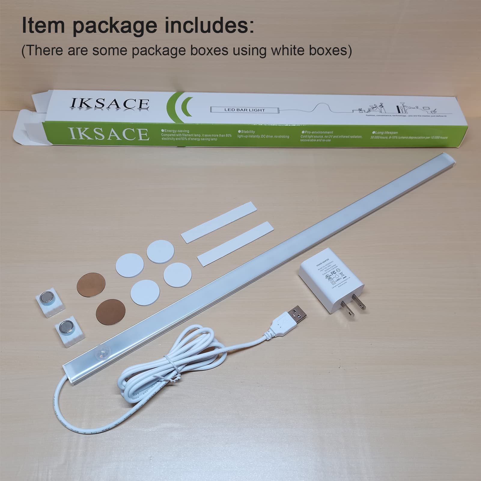 LED-Bewegungsmelder, Unterschrankbeleuchtung, 43,2 cm, USB-Stecker, LED-Schrank-Lichtleiste, Untertisch-Lichter, Nachtlicht für Küche, Kleiderschrank, Schrank, Kaltweiß (6000 K)