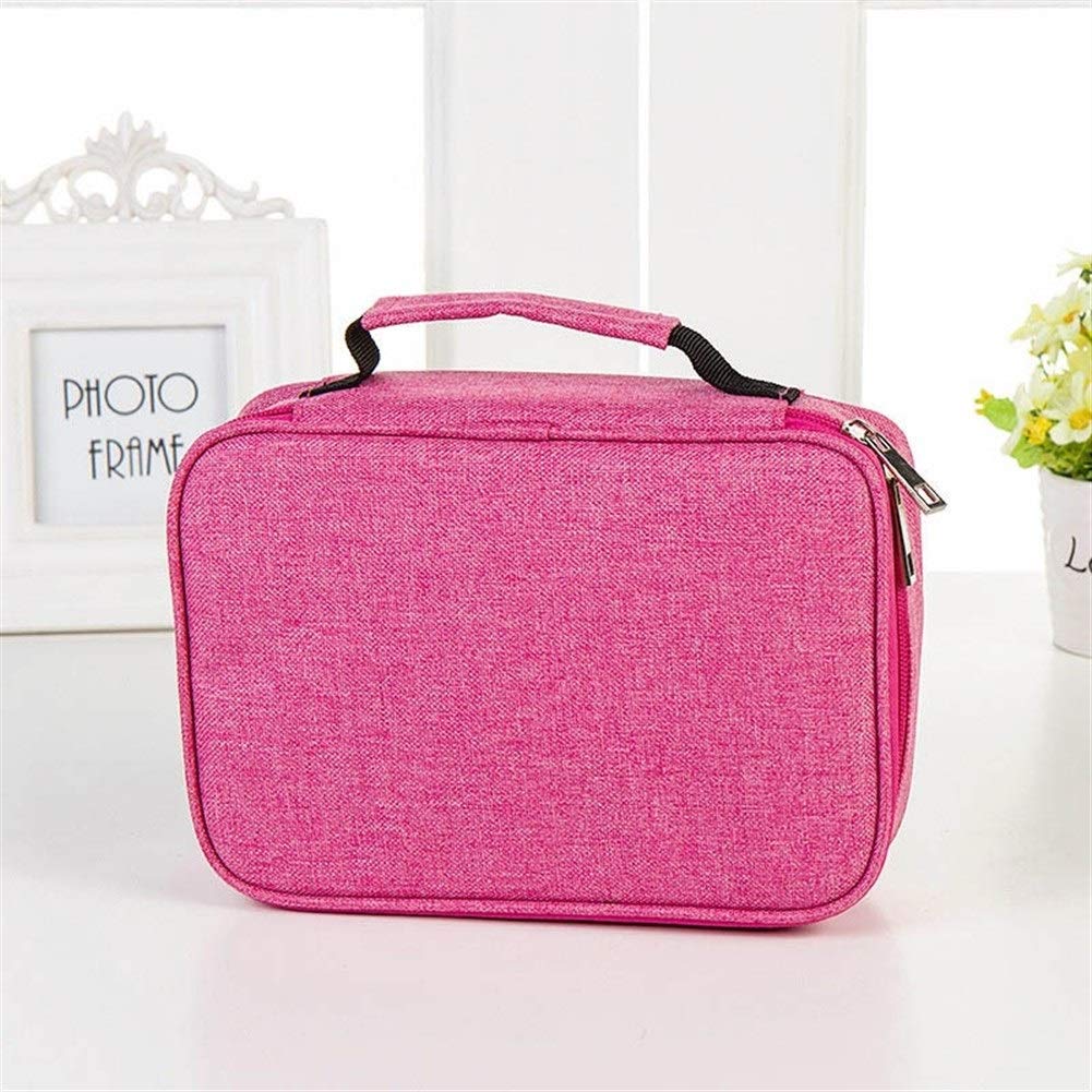 Pencil Case Canvas School Pencil Cases for Girls Boy Pencilcase 72 Holes Pen Box Penalty Multifunction Storage Bag Case Pouch Stationery Kit Large Capacity Pencil Cases (Color : Rose Red)